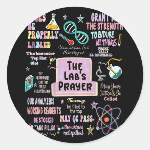 Het Labs-gebed Medisch Laboratorium Wetenschapper Ronde Sticker