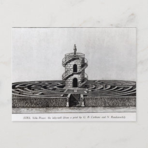 Het labyrint van de Villa Pisani in Stra, na een Briefkaart