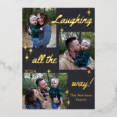 Het lachen de hele weg van de Vakantiekaart Folie Uitnodiging (Voorkant)