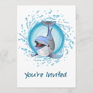 Het lachen Dolphin in Splash Circle Je wordt uitge Kaart
