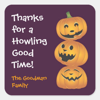 Het lachen van pompoenen is een leuke halloween-ta vierkante sticker