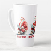 Het laden van Kerstmis Funny Santa Design Latte Mok (Linkerhoek)