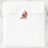 Het laden van Kerstmis Funny Santa Design Ronde Sticker (Tas)
