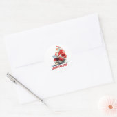 Het laden van Kerstmis Funny Santa Design Ronde Sticker (Envelop)