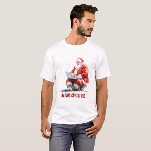 Het laden van Kerstmis Funny Santa Design T-shirt (Voorkant volledig)