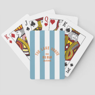 Het Lake House Sinaasappel Crest Blue Nautical Str Pokerkaarten