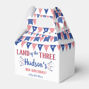 Het land van de drie! 4 juli 3 jarig feest bedankdoosjes