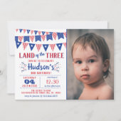 Het land van de drie! 4 juli 3 jarig feest kaart (Voorkant)