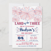 Het land van de drie! 4 juli 3 jarig feest kaart (Voorkant)