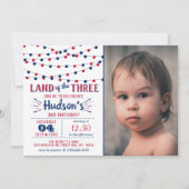 Het land van de drie! 4 juli 3 jarig feest kaart (Voorkant)