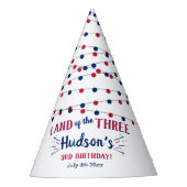 Het land van de drie! 4 juli 3e verjaardag feesthoedjes (Voorkant)