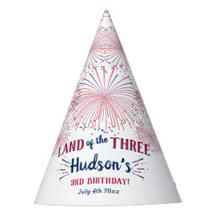 Het land van de drie! 4 juli 3e verjaardag feesthoedjes
