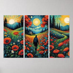 Het land van de drie zonnen poster
