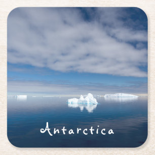 Het landschap Antarctica drijvende ijsfoto met tek Vierkante Kartonnen Onderzetter