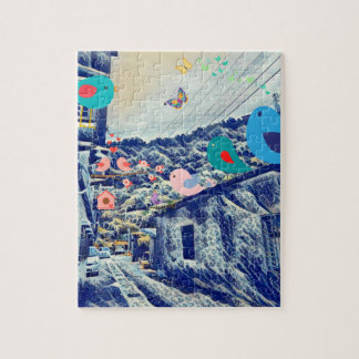 Het landschap combineert Anime Vogels Japanse stij Legpuzzel