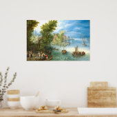 Het landschap - Jan Brueghel Fine Art Poster (Keuken)