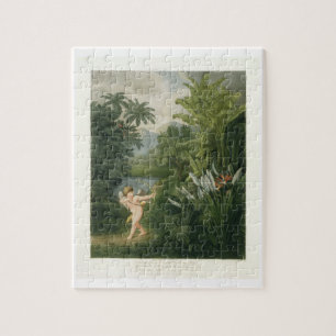 Het landschap met Cupid richtend een pijl op een P Legpuzzel
