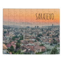 Het landschap Sarajevo van de bovenste puzzel van 