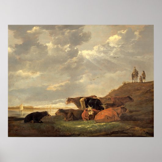 Het landschap van Aelbert Cuyp Fine Art Poster (Voorkant)