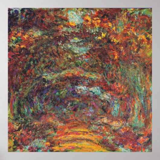 Het landschap van Claude Monet in de herfst is een Poster (Voorkant)