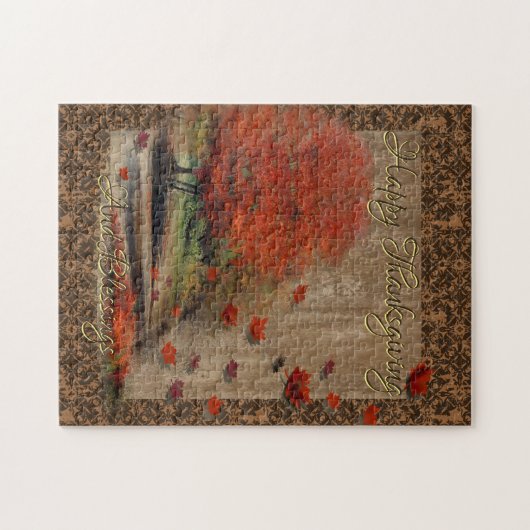 Het landschap van de afdalende bladeren legpuzzel (Horizontaal)