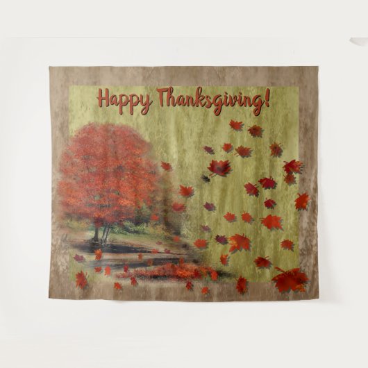 Het landschap van de afdalende bladeren wandkleed (Voorkant (horizontaal))