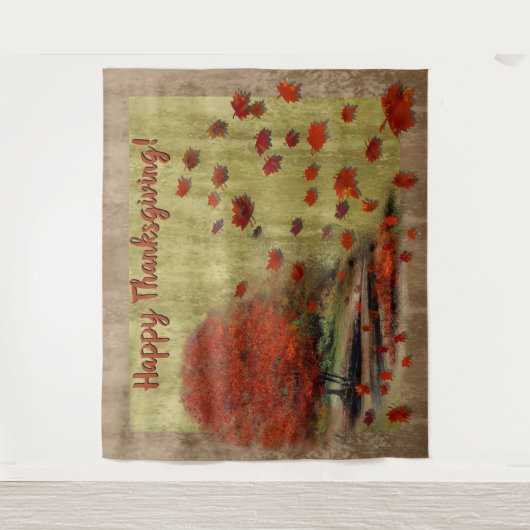 Het landschap van de afdalende bladeren wandkleed (Voorkant)