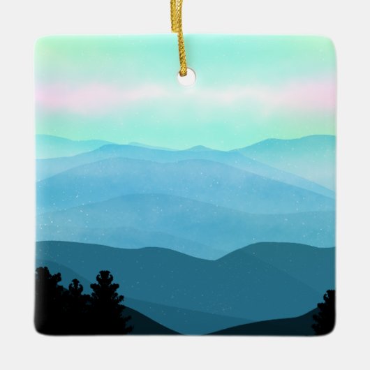 Het landschap van de Great Smoky Mountains Keramisch Ornament (Voorkant)