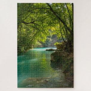Het landschap van de rivier de Elsa, Toscane, Ital Legpuzzel