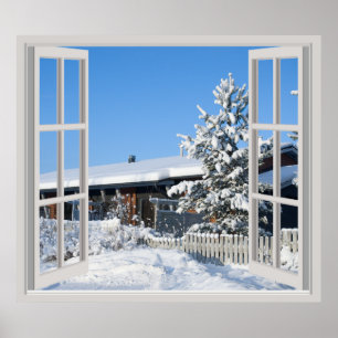 Het landschap van de winter poster