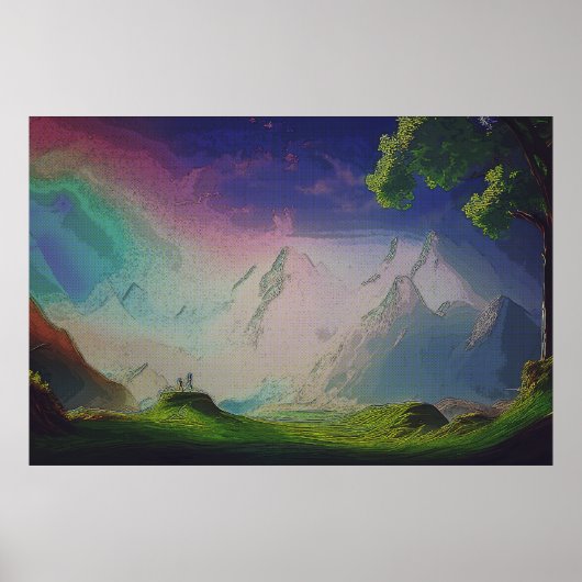 Het landschap van een buitenaardse wereld poster (Voorkant)