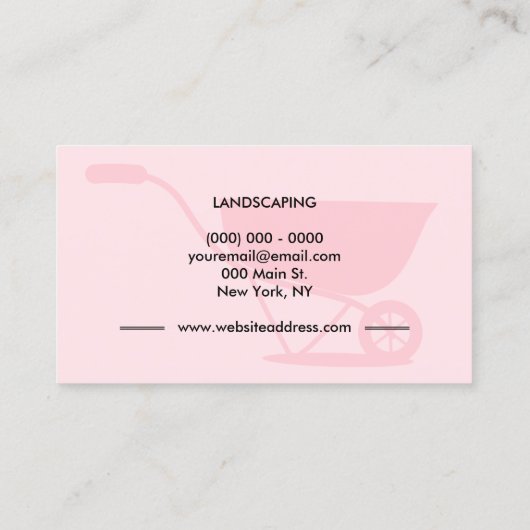 Het landschap van grassen Roze, schattig Visitekaartje (Achterkant)