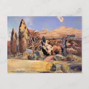 Het landschap van het eerste kwartaal van de maan  briefkaart