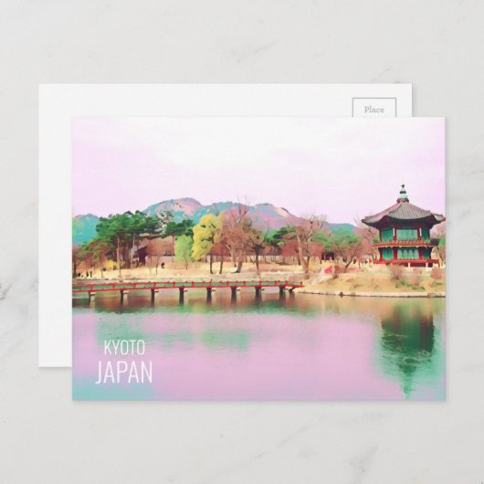 Het landschap van Kyoto bergen toont Japans reizen Briefkaart (Voorkant / Achterkant)