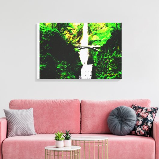 Het landschap van Multnomah-Herfsten Canvas Afdruk (Insitu (Woonkamer))