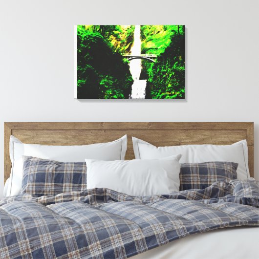 Het landschap van Multnomah-Herfsten Canvas Afdruk (Insitu (Slaapkamer))