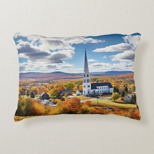 Het landschap van New England in de Herfst Accent Kussen