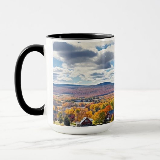 Het landschap van New England in de Herfst Mok (Links)