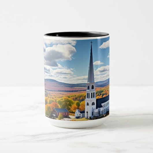Het landschap van New England in de Herfst Mok (Midden)