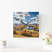 Het landschap van New England in de Herfst Vierkante Klok (Huis)