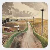 Het landschap van Ravilious-Wiltshire, Vierkante Sticker (Voorkant)