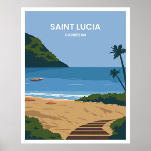 Het landschap van Saint Lucia Poster