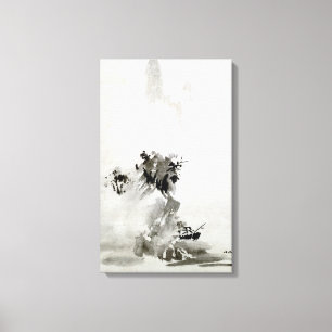 Het Landschap van Toyo haboku-Sansui van Sesshu Canvas Afdruk