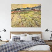 Het landschap van Van Gogh met geploegde velden (1 Canvas Afdruk (Insitu (Slaapkamer))