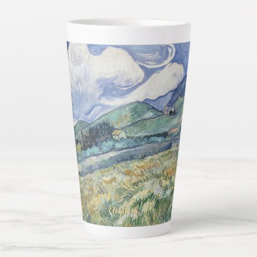 Het landschap Vincent Van Gogh  Kunst Monogrammen Latte Mok (Voorkant)