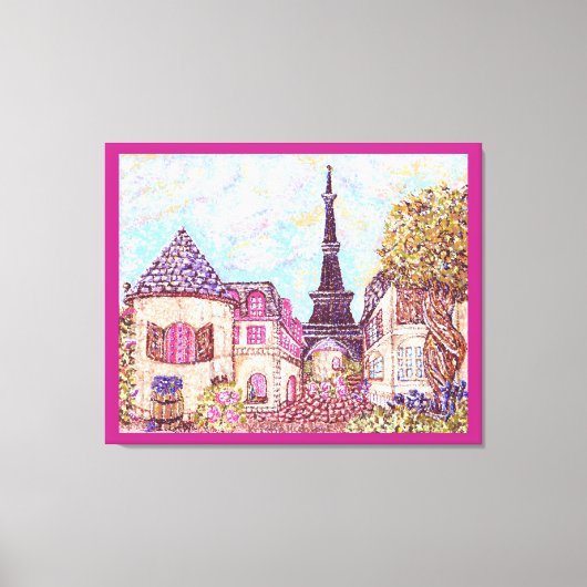 Het landschapscanvas met pointillisme in Parijs, g Canvas Afdruk (Voorkant)