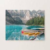 Het landschapslandschap van het prachtige bergkano legpuzzel (Horizontaal)