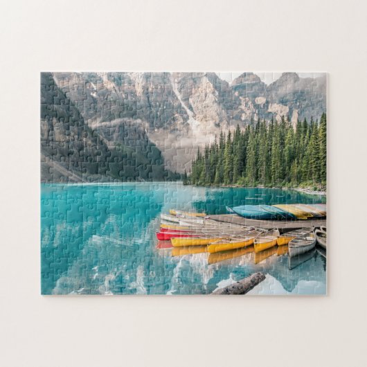 Het landschapslandschap van het prachtige bergkano legpuzzel (Horizontaal)