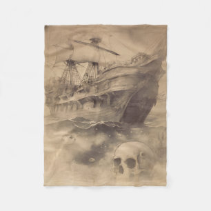 Het lang verloren piratenschip fleece deken