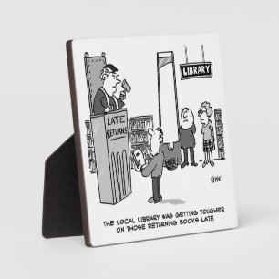 Het late bibliotheekboek. Zware straf. grappig Fotoplaat